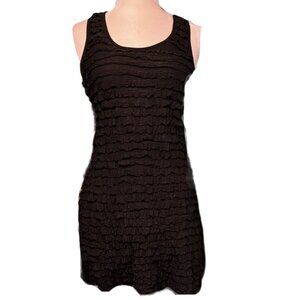 Julie's Closet Ruffled LBD (Little Black Dress) Sleeveless Bodycon Dress Medium